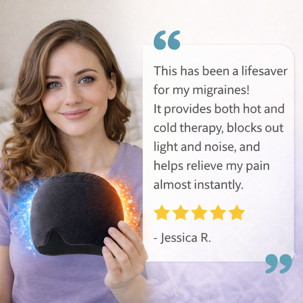 Hot & Cold Migraine Relief Cap for Headache, Stress & Eye Pain