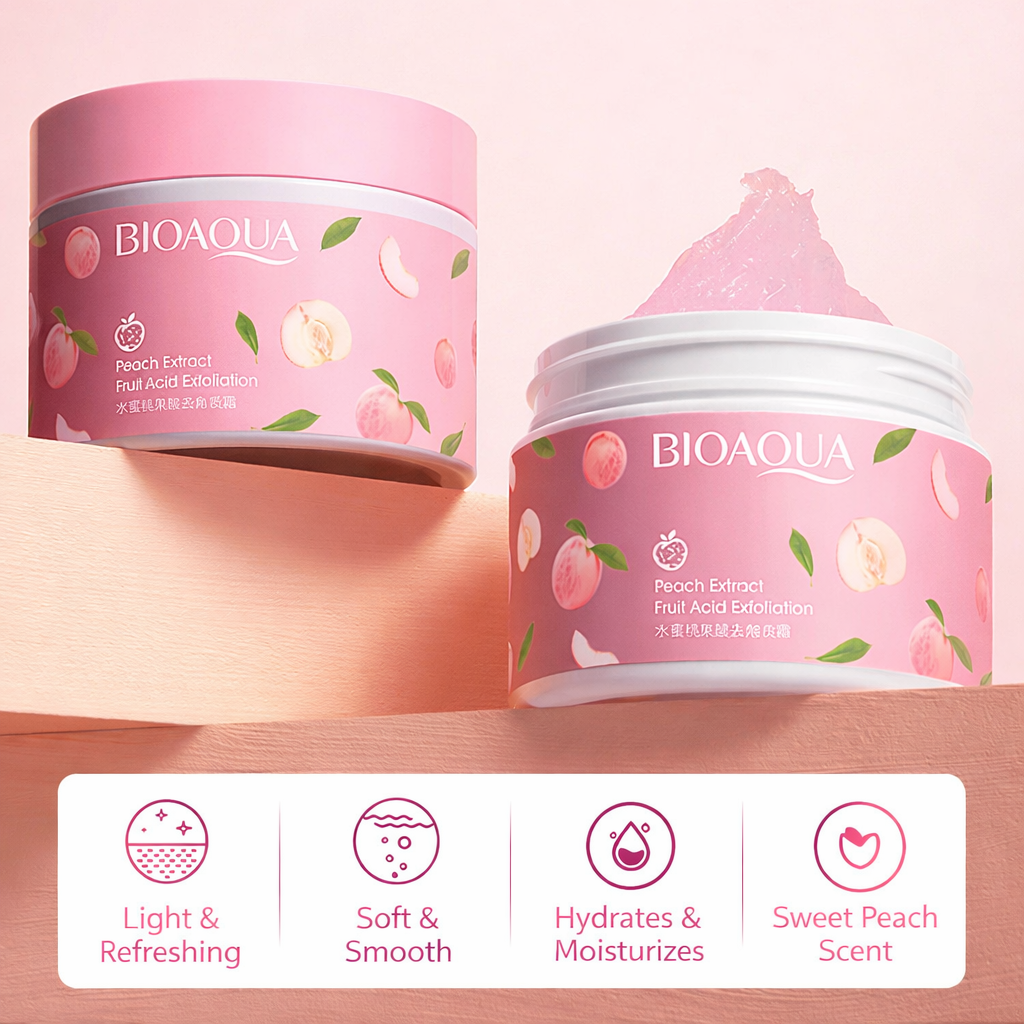 Peach Exfoliating Face Gel for Gentle Dead Skin Removal