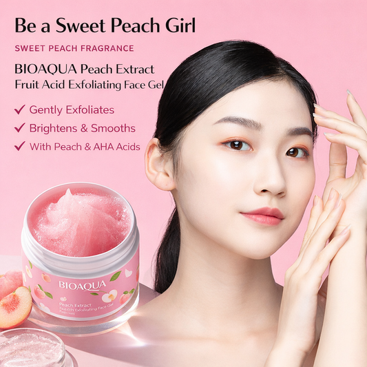 Peach Exfoliating Face Gel for Gentle Dead Skin Removal
