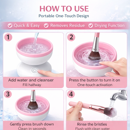 Electric Makeup Brush Cleaner & Dryer for Fast, Hygienic Cleaning
