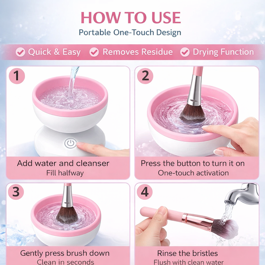 Electric Makeup Brush Cleaner & Dryer for Fast, Hygienic Cleaning