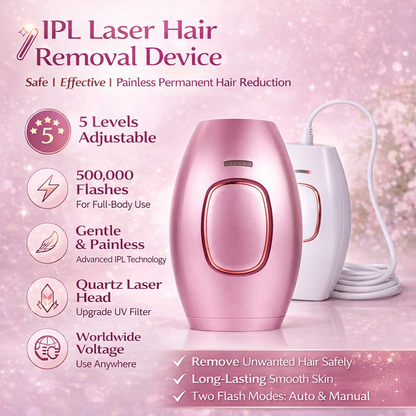 IPL Hair Removal Device for Painless At-Home Hair Reduction