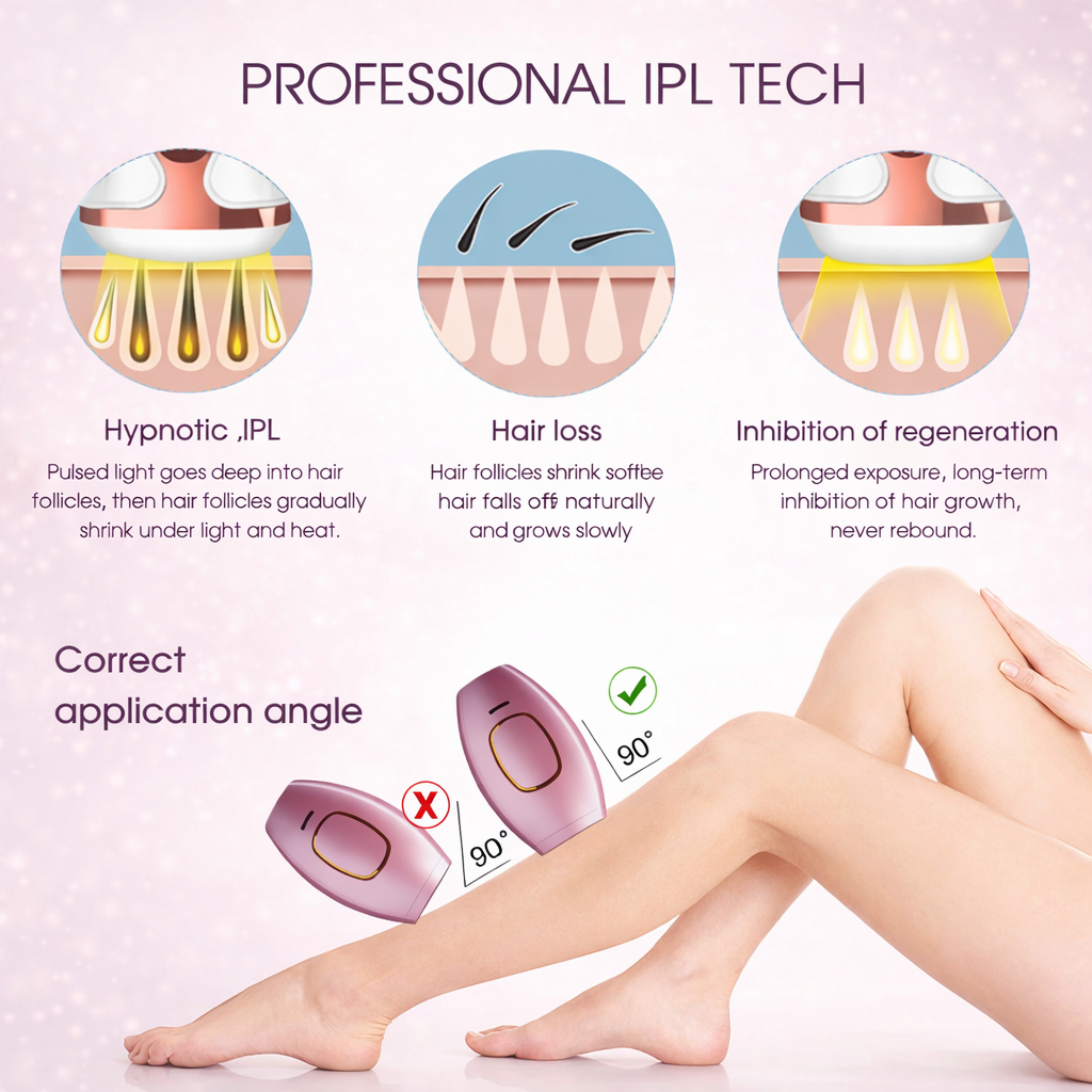 IPL Hair Removal Device for Painless At-Home Hair Reduction