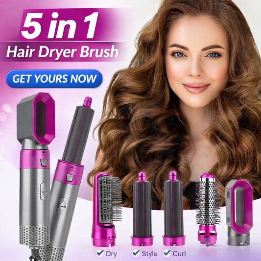 5-in-1 Hot Air Brush Hair Dryer for Smooth & Voluminous Styling