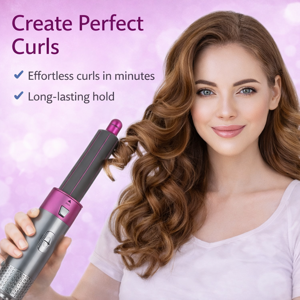 5-in-1 Hot Air Brush Hair Dryer for Smooth & Voluminous Styling