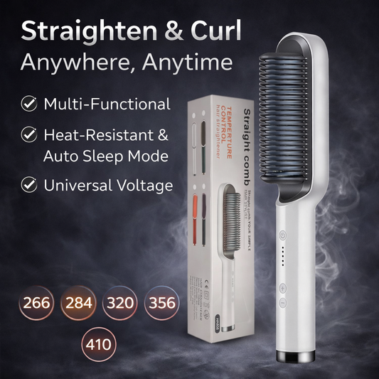 2-in-1 Hair Straightener & Curler for Easy Styling Anywhere
