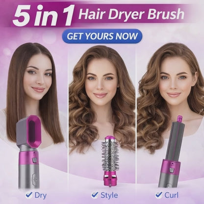 5-in-1 Hot Air Brush Hair Dryer for Smooth & Voluminous Styling